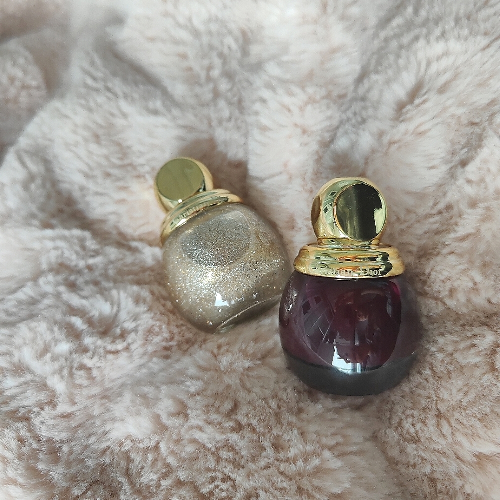 Two new Christian Dior nail polishes, gold, red. never used. Dior nailpolish